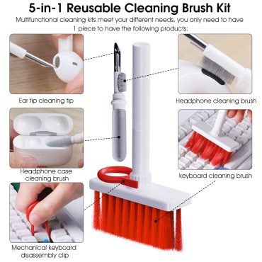 5 In 1 Cleaning Tools Kit & Soft Brush Set (random Color)