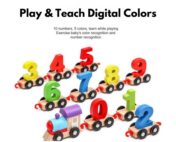 Wooden Digital Train Toy Set for Kids (Educational)