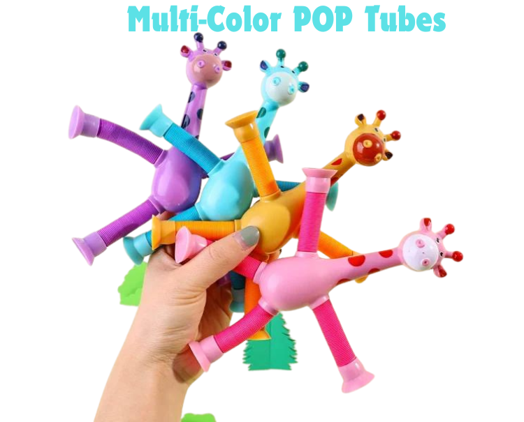 Animal Pop Tubes 1 Pc |Cartoon Giraffe| For Kids